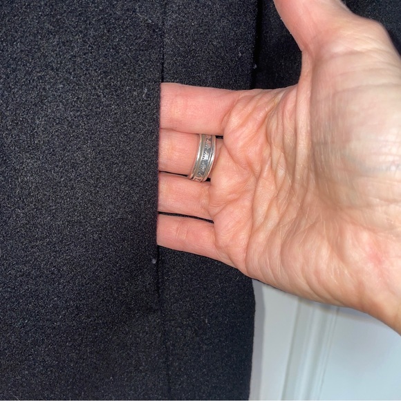 Express Black 3/4 Sleeve Cropped Retro Pea Coat - Picture 3 of 9